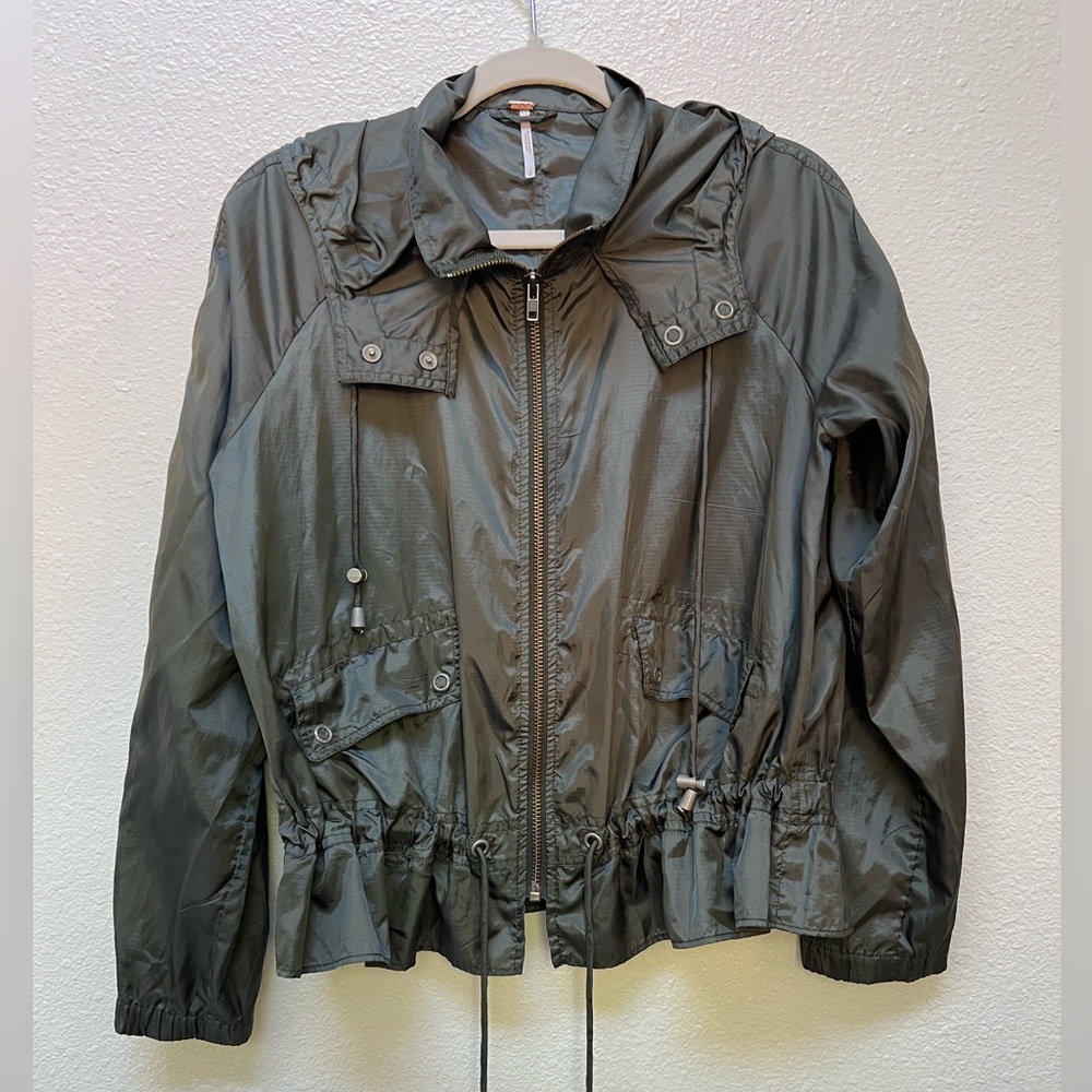 Free People Dark olive Hooded Jacket